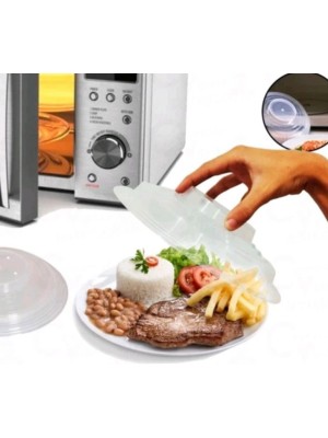 Tampa Para Microondas Protetora de Alimentos 25,7 cm Pode Ser Usado Com Prato de Comida Incolor 