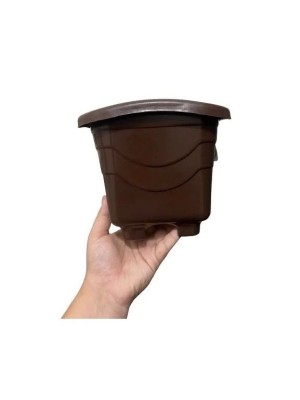 Vaso Quadrado Pequeno Coffee Compacto, Moderno e Ideal para Plantas Pequenas