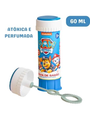 Bolha de Sabão com JogoPatrulha Canina Frasco 60ml Atóxica e Segura para Crianças