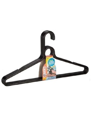 Cabide Resistente Preto Kit 3 Unidades – Organização Prática e Durável