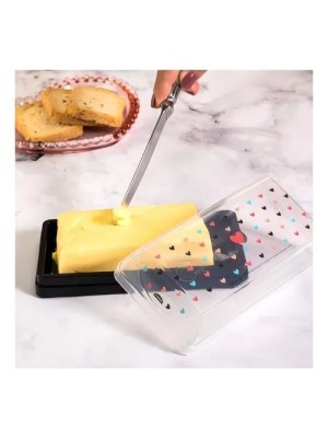 Manteigueira Plasútil com Tampa Decorada em Plástico BPA Free