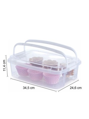 Caixa Plástica Organizadora Gran Box Baixa 5,48 L com Alça e Trava