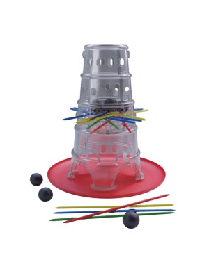 Jogo Puxou Caiu Pais e Filhos com Palitos, Bolinhas e Roleta – Brinquedo Educativo de Habilidade e Diversão em Família