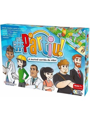 Jogo de Tabuleiro Partiu – A Incrível Corrida da Vida Pais & Filhos Educativo Infantil com Roleta, Cartas e Dinheiro de Brincar