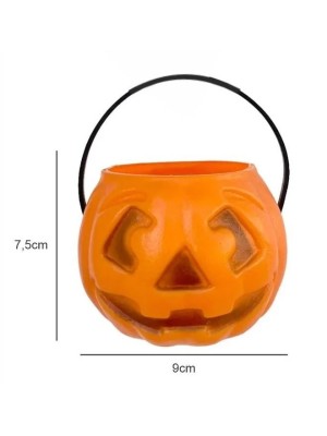 Mini Caldeirão Abóbora Laranja Decoração de Halloween Porta-Doces e Lembrancinhas