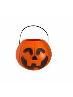 Caldeirão Abóbora M Laranja Decoração de Halloween Porta-Doces Temático para Festas e Eventos