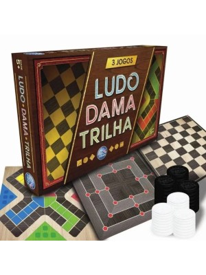 Kit Jogo 3 em 1 Pais & Filhos com Ludo, Dama e Trilha – Diversão e Aprendizado em Família a partir de 6 anos