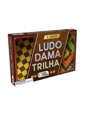 Kit Jogo 3 em 1 Pais & Filhos com Ludo, Dama e Trilha – Diversão e Aprendizado em Família a partir de 6 anos
