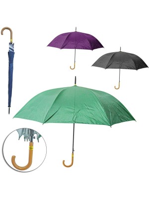 Guarda-Chuva Colorido Cabo Curvo 8 Varetas 70cm Grande Resistente e Confortável para Proteção em Dias de Chuva