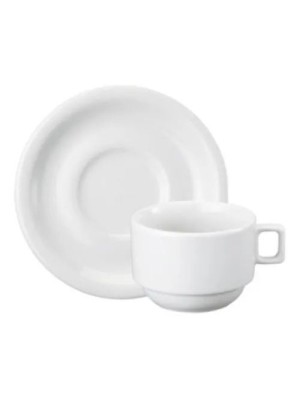 Xícara de Porcelana 200ml Terramada c/ Pires – Elegância e Qualidade para Chá da Tarde e Mesa Posta