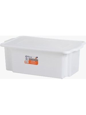 Caixa Retangular Multiuso com Tampa 15 Litros Branca 47x28x17cm Organização e Armazenamento