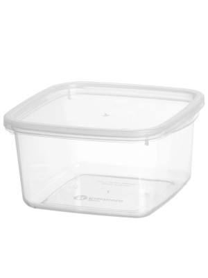 Pote Quadrado Volare 3 Litros Transparente Plástico Resistente com Tampa para Armazenamento e Organização de Alimentos