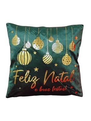 Capa para Almofada Tematica Natal Veludo Quadrada 43x43 Decoracao para Sala de Estar, Dormitorio