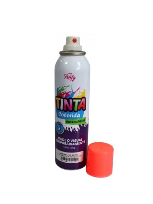 Tinta Spray Para Cabelo Vermelha 150ml Temporária Fácil Aplicação Cor Vibrante Para Festas Carnaval Cosplay e Eventos