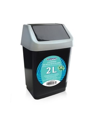 Lixeira P de Mesa Basculada 2 Litros Plástica Compacta para Escritório, Cozinha, Banheiro e Bancada – Prática e Fácil de Limpar