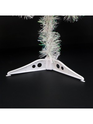 Árvore de Natal 120cm Branca Granito com Base Resistente e Efeito Furta-Cor Decorativa para Sala Escritório Loja