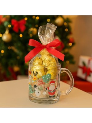 Caneca de Natal 320ml Personagem em Vidro Decorativa Festiva