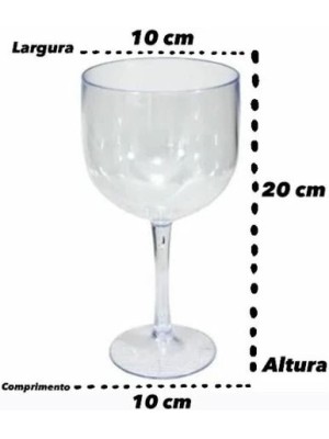 Taça Gin Acrílico Cristal 580ml Plastifesta Transparente – Copo Elegante e Resistente para Festas e Eventos