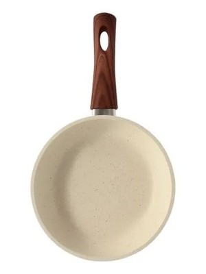 Frigideira 20cm com Revestimento Cerâmico Creme Granito para Fogão de Indução Antiaderentel e de Alta Durabilidade com Fundo Triplo Magnético