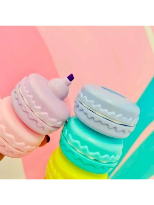 Marca Texto Macaron 6 Peças Cores Pastel Empilhável em Formato de Sorvete – Marcadores Decorativos, Criativos e Coloridos