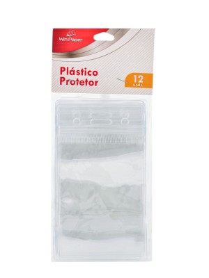 Plástico Protetor para Carta Win Paper com 12 Unidades – Capas Plásticas Transparentes para Card Game, Crachá de Identificação e Documentos Pequenos