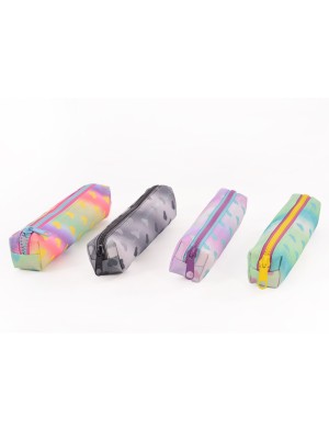 Estojo Degradê Heart com 1 Zíper – Design Moderno com Corações, Ideal para Escola, Faculdade e Uso Diário