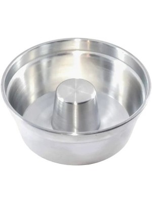 Forma com Canudo N.18 1,90L de Alumínio Polido – Ideal para Bolos e Pudins