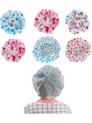 Touca de Banho Estampada Impermeável com Elástico Reforçado Confortável Proteção para Cabelos