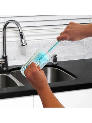 Escova para Lavar Garrafa 30cm com Esponja na Ponta – Limpeza Profunda para Garrafas, Squeezes e Copos Altos