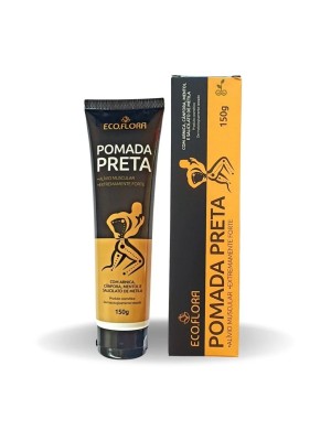 Pomada Preta Massageadora 150g Eco.Flora – Arnica, Cânfora, Mentol e Salicilato de Metila para Alívio Muscular Extremamente Forte