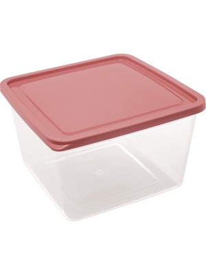 Organizador Slim Quadrado 3,1L com Tampa – Caixa Organizadora Transparente para Cozinha, Despensa, Geladeira, Banheiro e Escritório