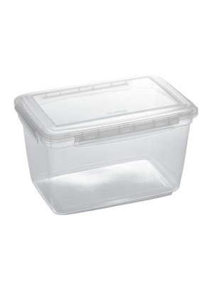 Pote com Trava 5 Litros – Pote Plástico Transparente com Tampa Travada, Vedação Segura, Ideal para Armazenar Alimentos, Mantimentos e Organização