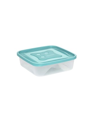 Pote Quadrado 1,95L com Tampa Vermelha – Pote Plástico Transparente, Ideal para Armazenar Alimentos, Geladeira, Freezer, Marmitas e Organização