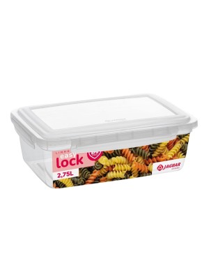 Pote com Trava 2,75 Litros – Tampa com Travas Laterais, Vedação Reforçada, Pote Grande Transparente para Alimentos, Marmitas, Freezer e Geladeira