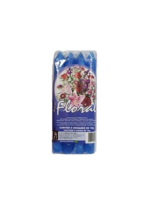 Vela Flovel Floral 18g com 8 Unidades – Velas Perfumadas Azul para Aromatização, Bem-estar, Relaxamento e Decoração
