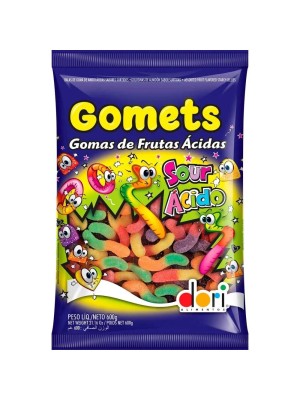 Gomets Minhoca Frutas Ácida 600g Dori – Balas de Goma Azedinhas Sortidas