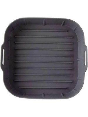 Forma de Silicone para Air Fryer Quadrada 16x5,5cm Reutilizável Antiaderente Resistente ao Calor para Forno e Micro-ondas