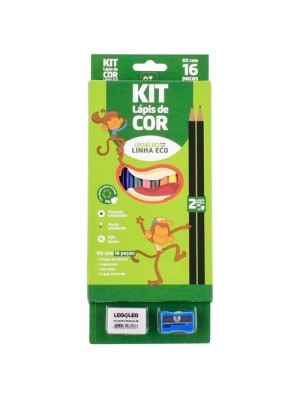 LAPIS DE COR KIT C/16 PCS UN.