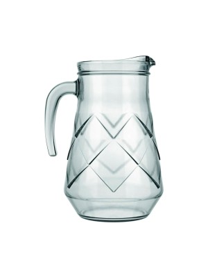 Jarra de Vidro Maracatu 1500ml Transparente com Alça Anatômica e Relevo Decorativo para Água, Sucos e Bebidas