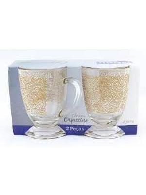 CANECA CAPUCCINO CLASSIC C/2PCS 230ML DE VIDRO