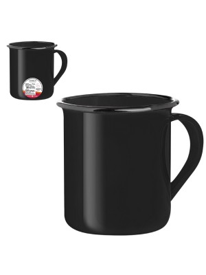 CANECA ESMALTADA 150ML PRETA UN. ZEIN