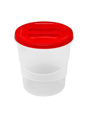 Pote Redondo 4,5L com Tampa de Rosca Verde Água para Armazenar Alimentos, Cereais e Ração Plástico Transparente com Vedação Segura para Cozinha