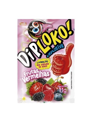 PIRULITO DIP LOKO 11G UN. BOOOM FRUTAS VERMELHAS DANILLA