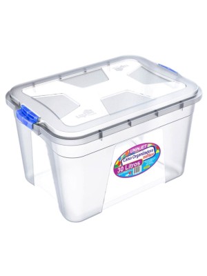 CAIXA ORGANIZADORA MULTIUSO TRANSPARENTE 30L UN.