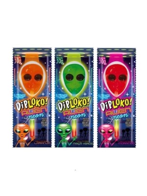 PIRULITO DIP LOKO 10G UN. NEON ALIEN SABOR FRUTAS DANILLA