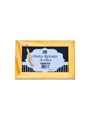 Porta Retrato De Pinus 10x15cm Acetato