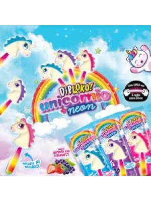 PIRULITO DIPLOKO NEON UNICORNIO 10G UN. SABOR FRUTAS SORTIDAS DANILLA