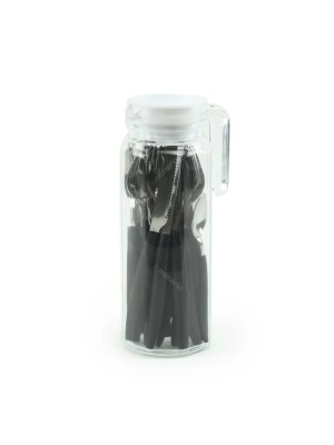 JOGO DE TALHERES INOX PRETO C/ JARRA DE VIDRO 25 PECAS UN.